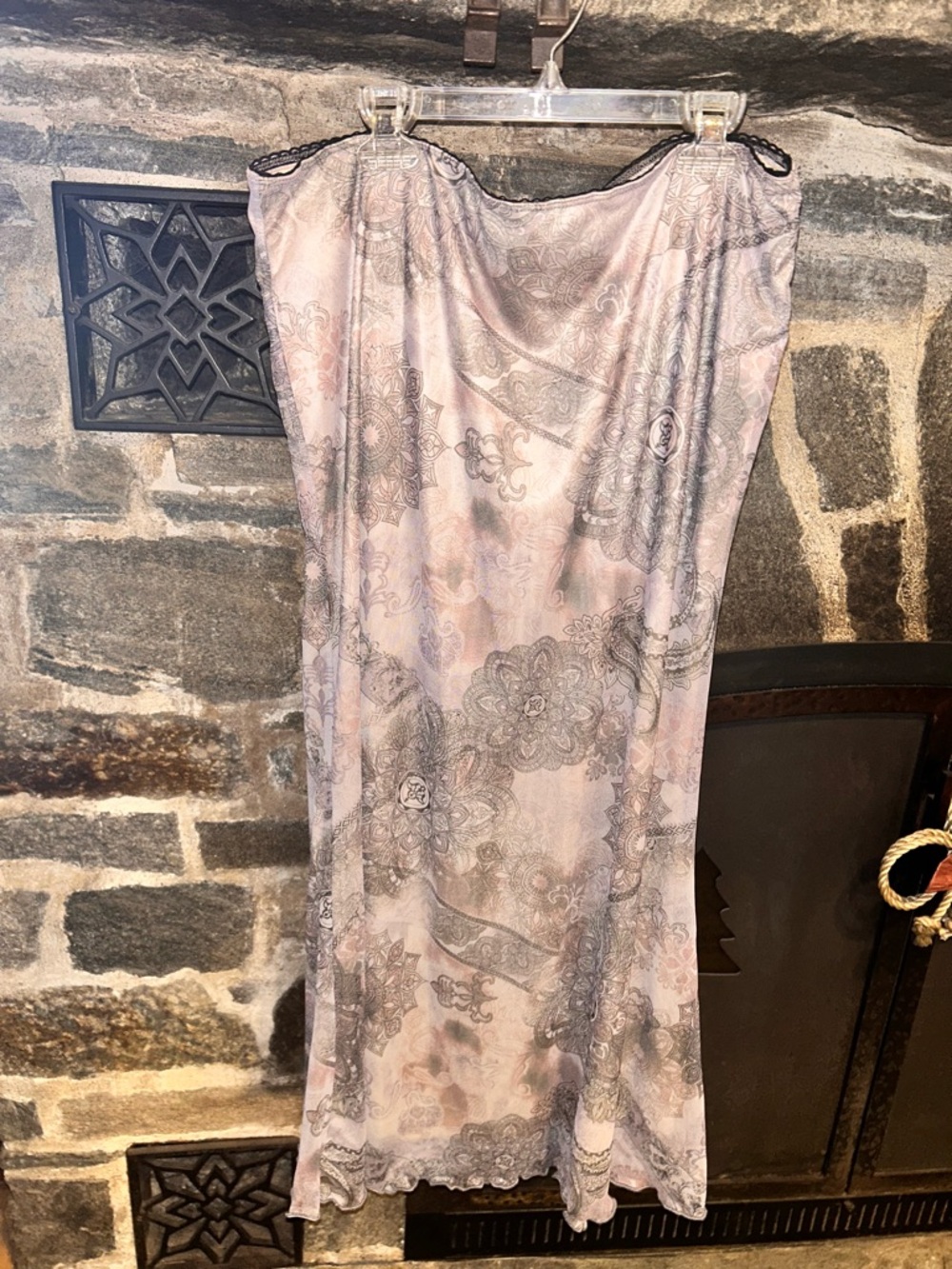Silky Paisley Slip Skirt in Browns and Nudes